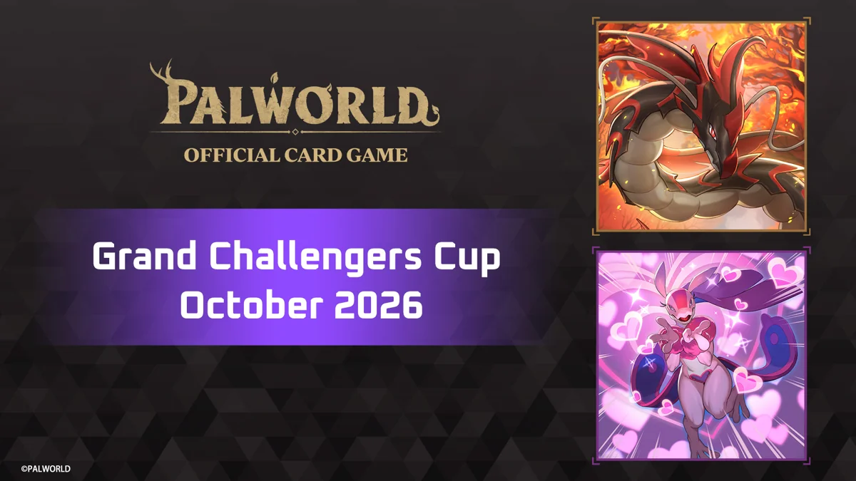 Official Palworld Grand Challengers Cup October 2026 banner with Jormuntide Ignis and Lovander