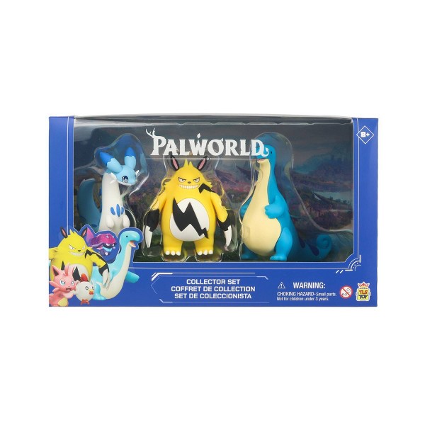 Official Palworld collector figure set with Chillet, Grizzbolt and Relaxaurus