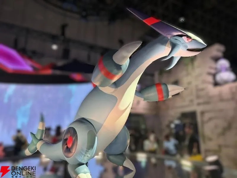 Large moving Jetragon display above the Palworld Tokyo Game Show 2026 booth