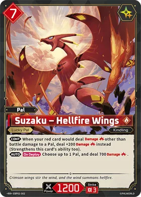 Suzaku Palworld TCG card EBP01-002 (RR)
