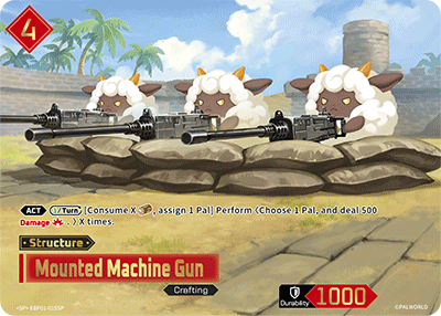 Mounted Machine Gun EBP01-015SP — official Palworld TCG card