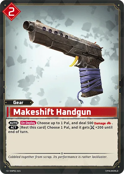 Makeshift Handgun Palworld TCG card EBP01-021