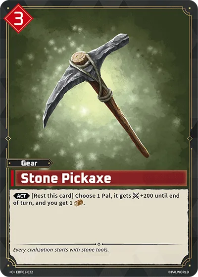 Stone Pickaxe Palworld TCG card EBP01-022