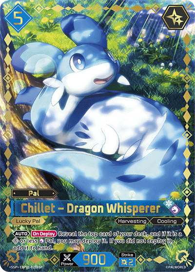 Chillet EBP01-025SSP — official Palworld TCG card