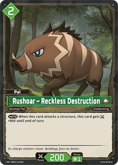 Rushoar Palworld TCG card EBP01-052SR