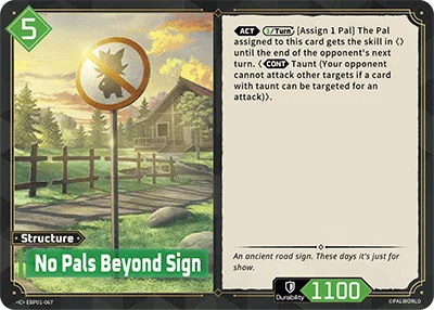 No Pals Beyond Sign Palworld TCG card EBP01-067