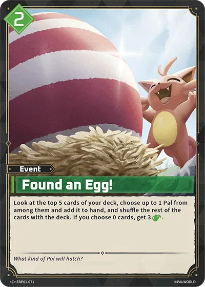 Found an Egg! Palworld TCG card EBP01-071