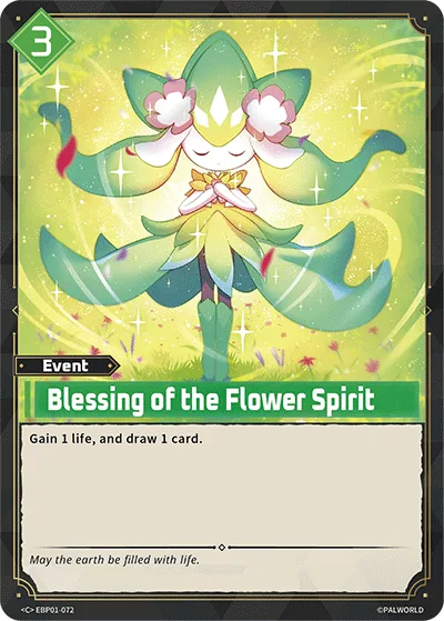 Blessing of the Flower Spirit Palworld TCG card EBP01-072