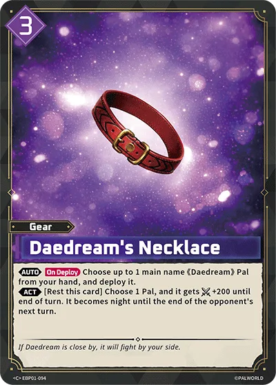 Daedream's Necklace Palworld TCG card EBP01-094
