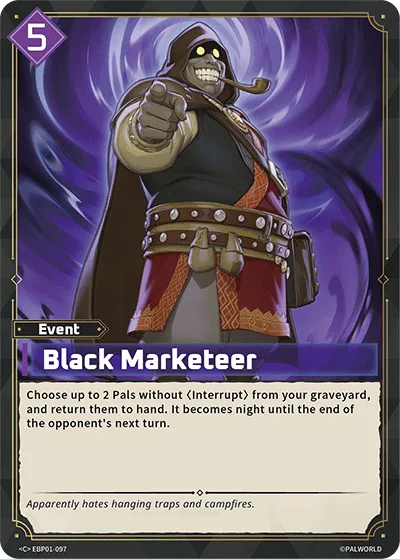 Black Marketeer Palworld TCG card EBP01-097