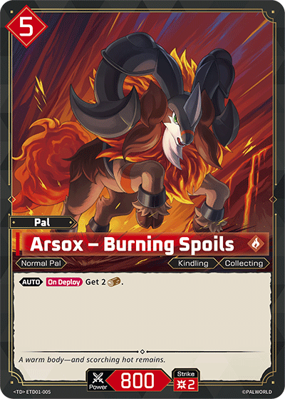 Arsox Palworld TCG card ETD01-005