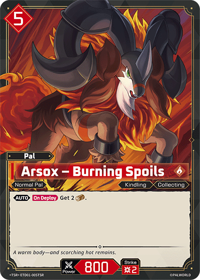 Arsox Palworld TCG card ETD01-005TSR