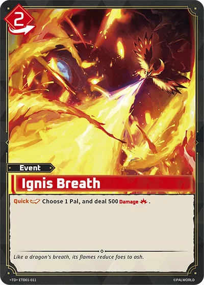 Ignis Breath Palworld TCG card ETD01-011