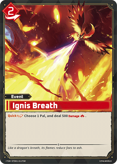 Ignis Breath Palworld TCG card ETD01-011TSR