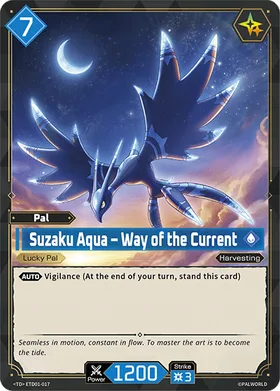 Suzaku Aqua Palworld TCG card ETD01-017 (TD)