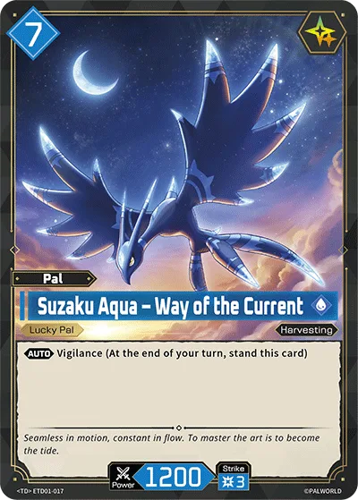 Suzaku Aqua Palworld TCG card ETD01-017