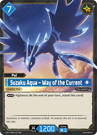 Suzaku Aqua Palworld TCG card ETD01-017TSR