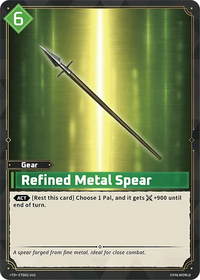 Refined Metal Spear Palworld TCG card ETD02-010