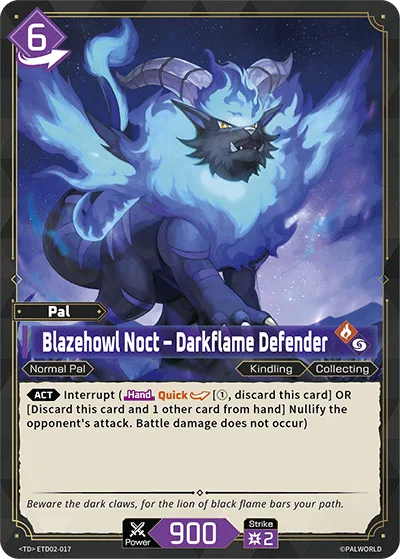 Blazehowl Noct Palworld TCG card ETD02-017
