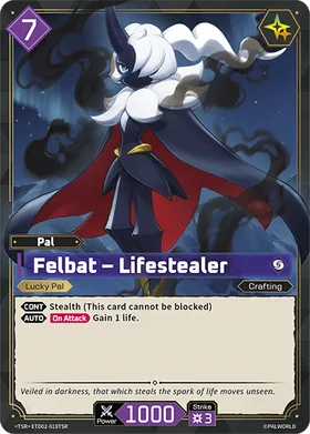 Felbat ETD02-018TSR — official Palworld TCG card