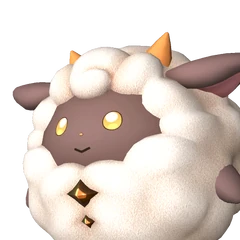 Lucky Lamball — official Palworld Pal artwork (Ice element)